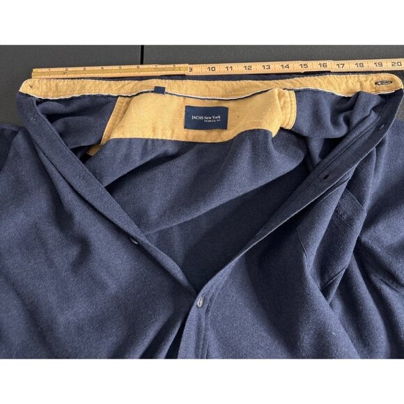 Jachs New York Men's Navy Twill Long Sleeve Button-Down Dress Shirt 2XL - Picture 10 of 11